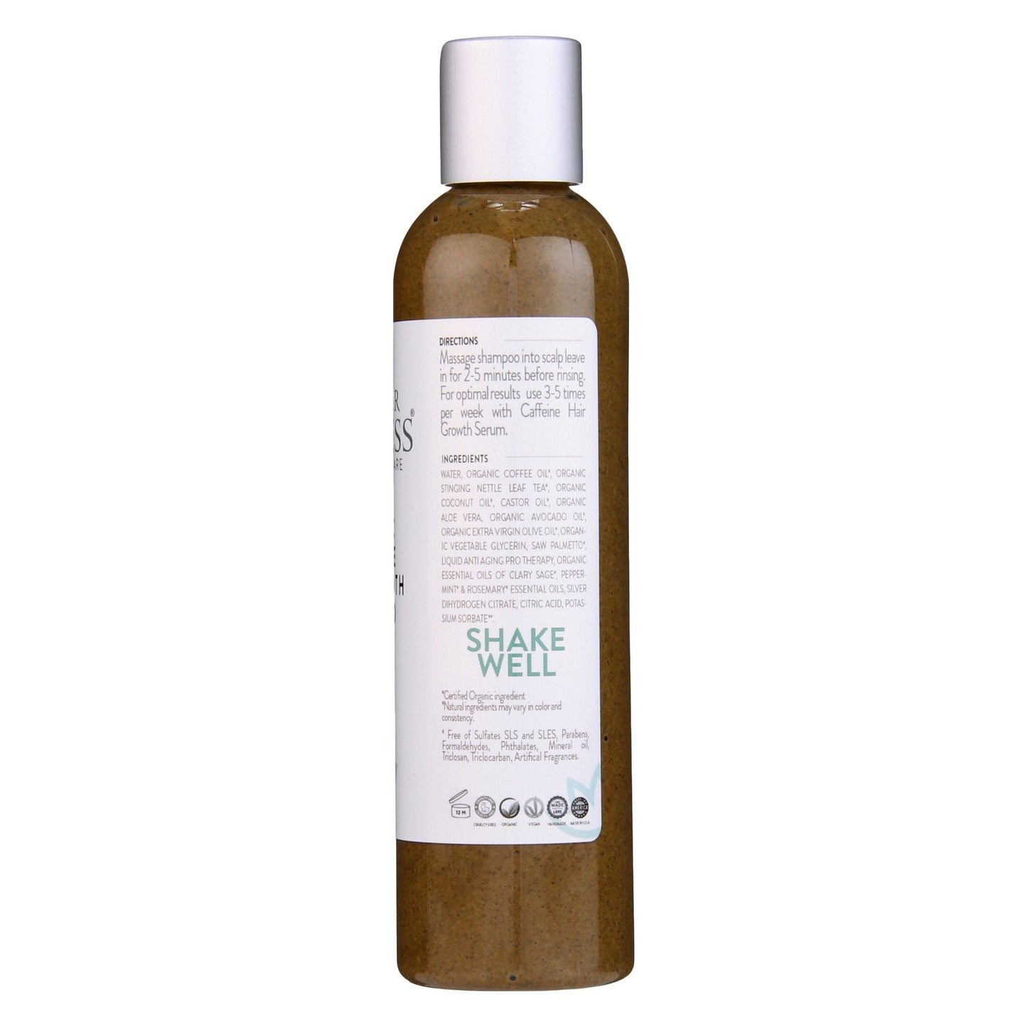 Glimmer Goddess Organic Caffeine Shampoo Hair Growth